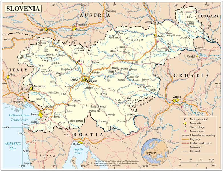 Slovenija Mapa