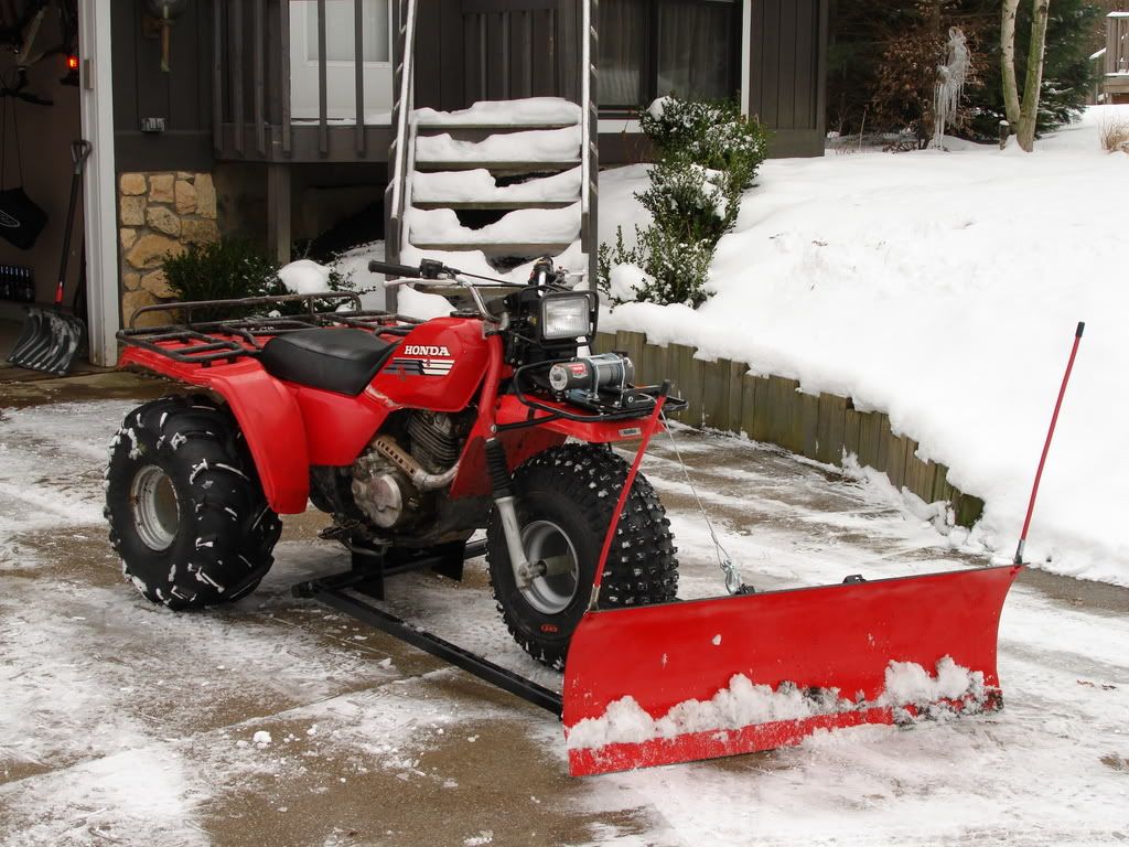 Honda big red 3 wheeler snow plow #2