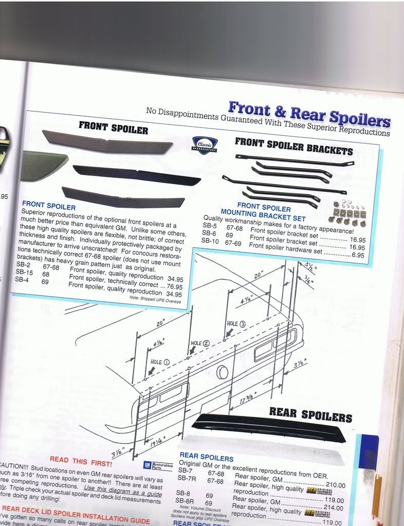 rear spoiler hole locations Team Camaro Tech