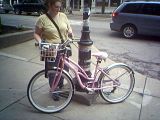 hot girl with pink bike