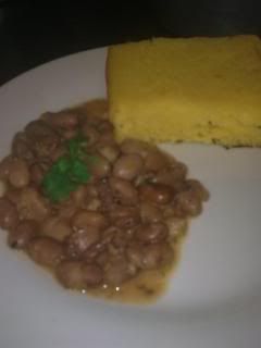 corn bread and beans