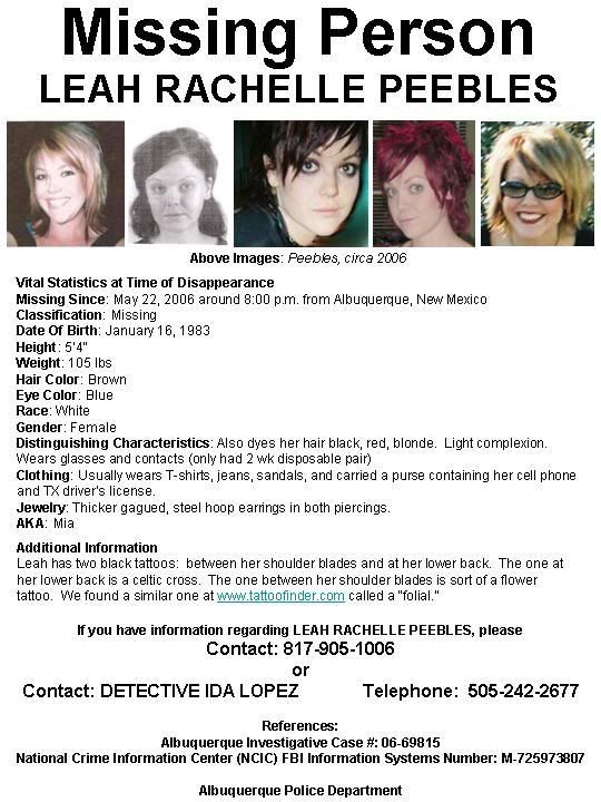 Leah Peebles English Missing Flyer Photo by helpfindleahpeebles