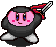 Ninja Kirby, sword raised