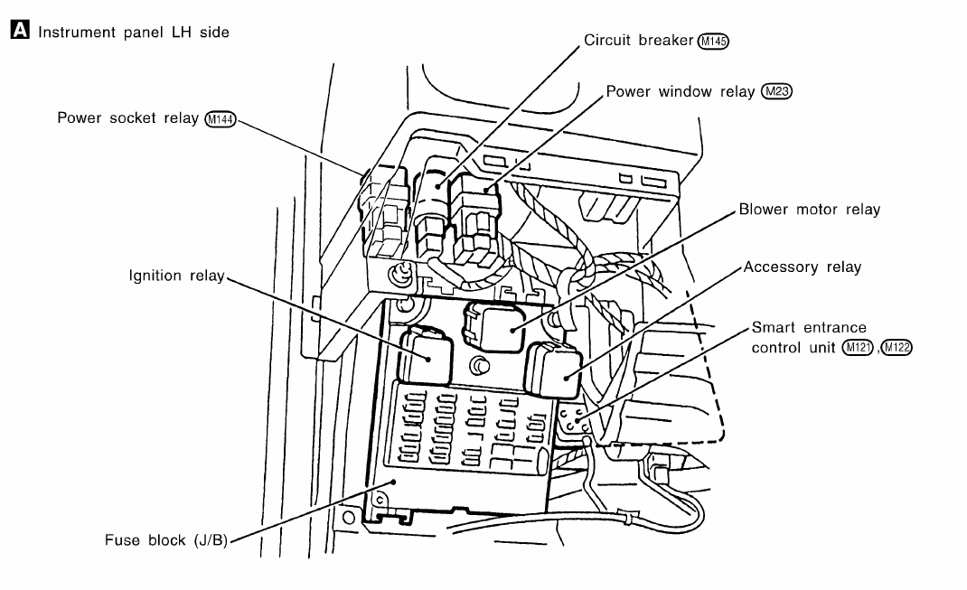2002 Nissan maxima blower motor relay location #8
