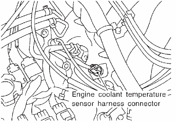 2001 Nissan sentra coolant temperature sensor location #7