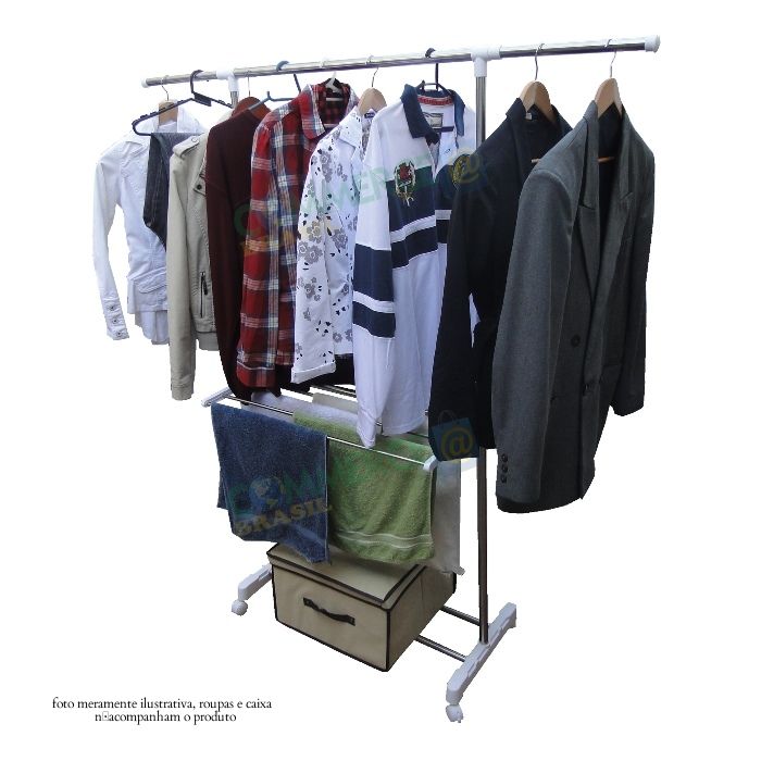 Arara Organizador Roupas Aço Estante Closet CBR1102 YLT-0401C-commercebrasil Arara Organizador Roupas Aço Estante Closet CBR1102 YLT-0401C-commercebrasil