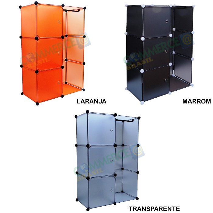 Estante Organizadora com 3 Portas, Cabide Colorido CBR-1020-commercebrasil Estante Organizadora com 3 Portas, Cabide Colorido CBR-1020-commercebrasil