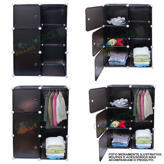 Estante Organizadora com 3 Portas, Cabide Colorido CBR-1020-commercebrasil Estante Organizadora com 3 Portas, Cabide Colorido CBR-1020-commercebrasil