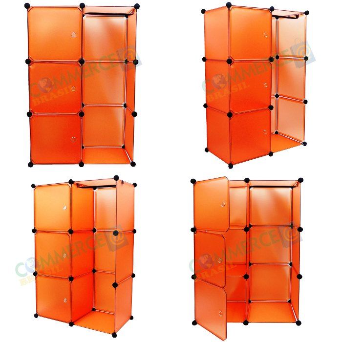 Estante Organizadora com 3 Portas, Cabide Colorido CBR-1020-commercebrasil Estante Organizadora com 3 Portas, Cabide Colorido CBR-1020-commercebrasil