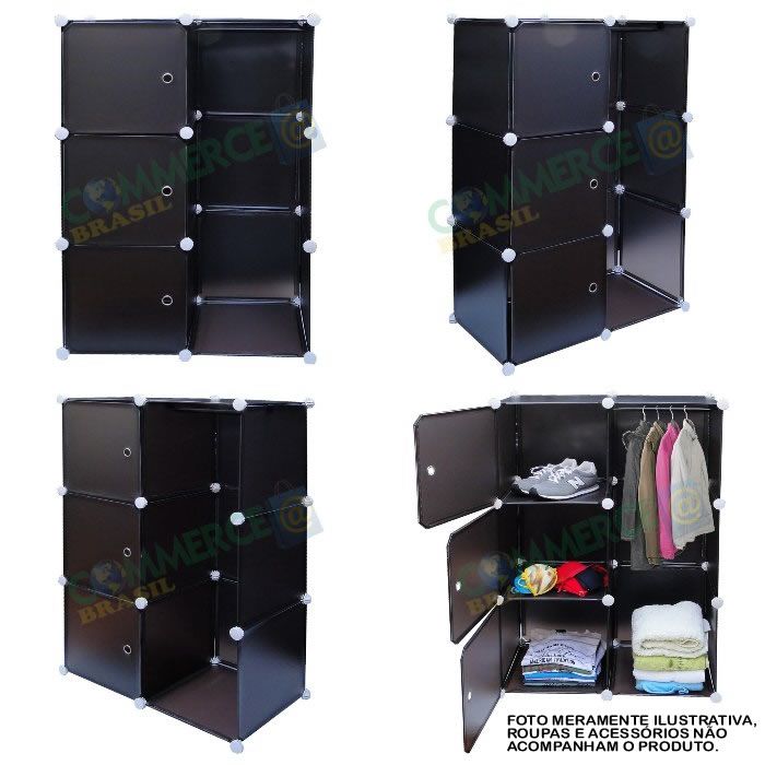 Estante Organizadora com 3 Portas, Cabide Colorido CBR-1020-commercebrasil Estante Organizadora com 3 Portas, Cabide Colorido CBR-1020-commercebrasil
