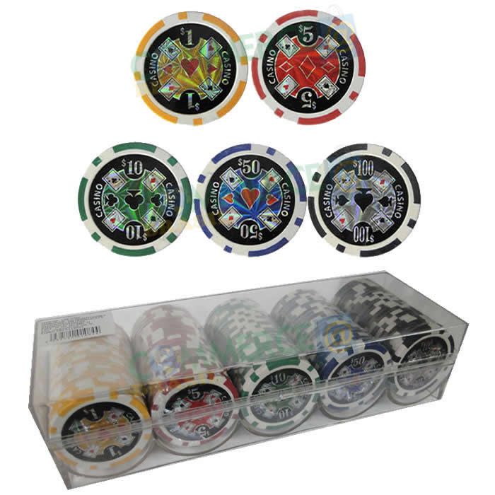 title= Conjunto 100 Fichas de Poker Numeradas e Decoradas 11,5g - CBR1084
