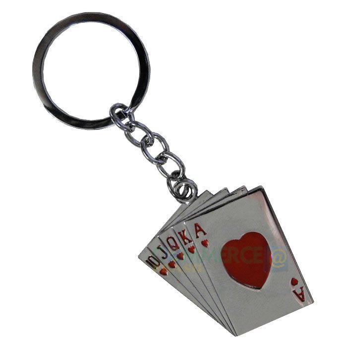Chaveiro Poker Cartas Baralho em Aço Inox Modelo CBR-1036-commercebrasil Chaveiro Poker Cartas Baralho em Aço Inox Modelo CBR-1036-commercebrasil