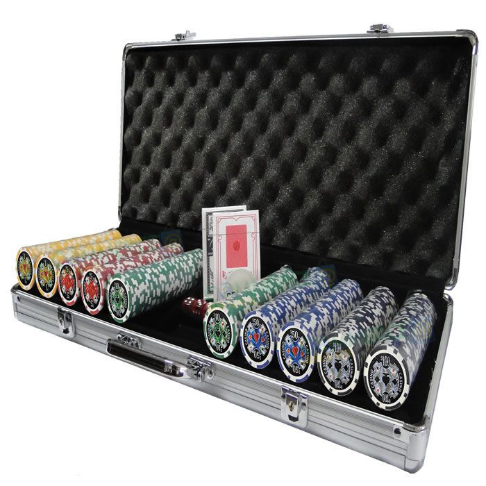Maleta Poker 500 Fichas Luxo Brilhantes Numeradas 11,5gr - CBR1082
