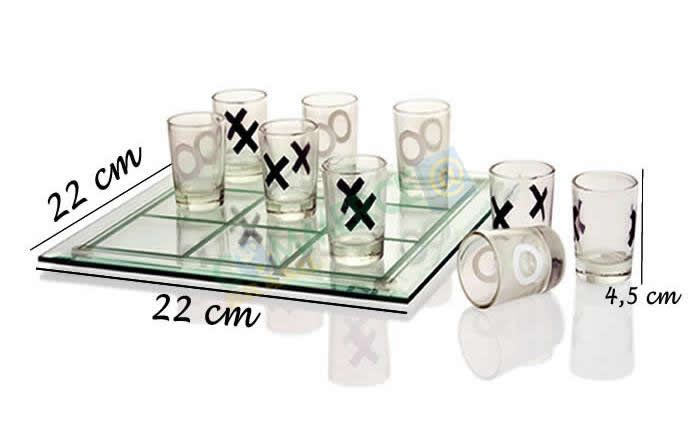 Tic-tac-toe Drink Game Jogo Da Velha Vidro Tabuleiro e Copos - CBR-1086 Tic-tac-toe Drink Game Jogo Da Velha Vidro Tabuleiro e Copos - CBR-1086