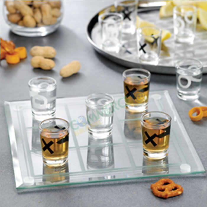 Tic-tac-toe Drink Game Jogo Da Velha Vidro Tabuleiro e Copos - CBR-1086 Tic-tac-toe Drink Game Jogo Da Velha Vidro Tabuleiro e Copos - CBR-1086