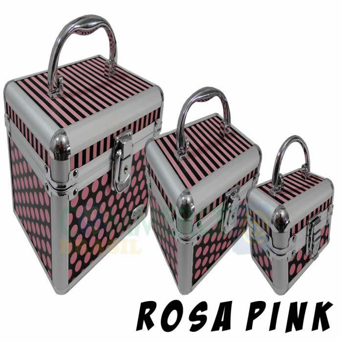 Kit 3 Maletas Maquiagem Alumínio Profissional Rubys FS-1132F Kit 3 Maletas Maquiagem Alumínio Profissional Rubys FS-1132F