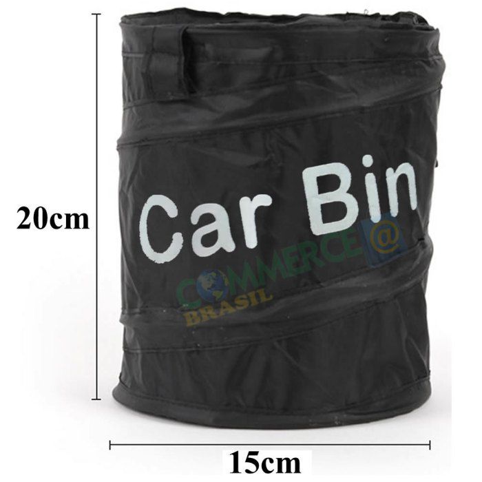 Saco Lixo Auto Nylon Dobrável 20cm x 15cm Car Bin CBR-1081