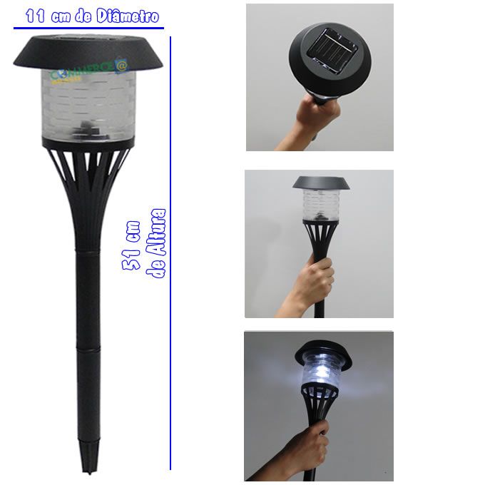 Luminária Solar para Jardim 6 peças em PVC Rígido EC2399 Luminária Solar para Jardim 6 peças em PVC Rígido EC2399