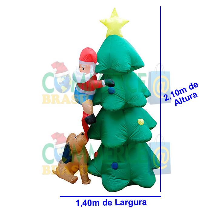 Árvore de Natal Inflável 2,10m Iluminada 110 ou 220v - 1586 Árvore de Natal Inflável 2,10m Iluminada 110 ou 220v - 1586