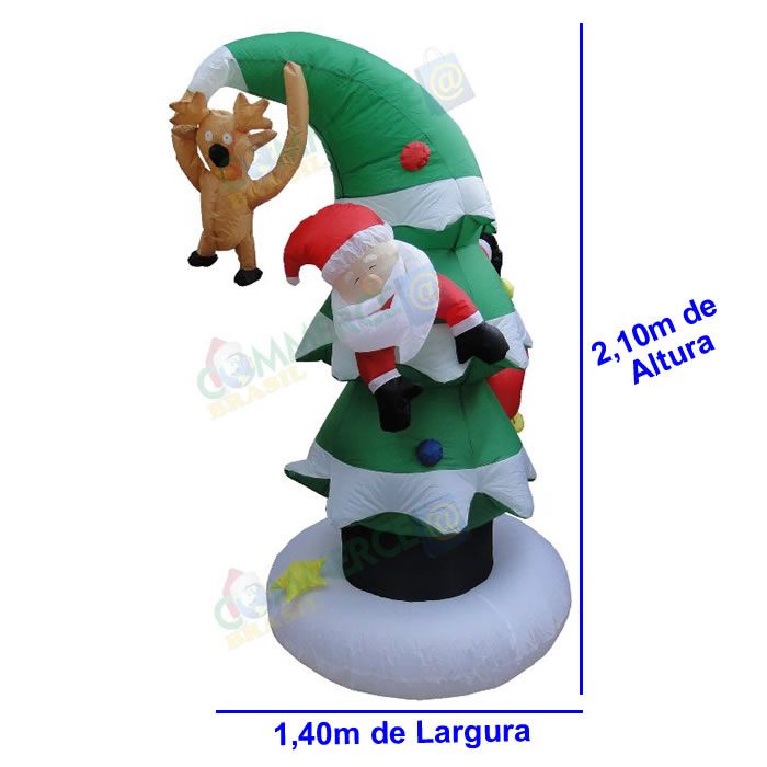 Arvore de Natal 2,10m Inflável Iluminada 110 ou 220v - 1589 Arvore de Natal 2,10m Inflável Iluminada 110 ou 220v - 1589