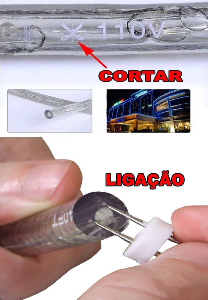 Mangueira Luminosa LED Corda Natal Pisca Colorido Rolo 10mt Mangueira Luminosa LED Corda Natal Pisca Colorido Rolo 10mt