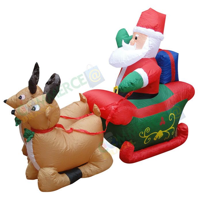 Papai Noel 2 Renas Inflável 1,50m Iluminado 110 ou 220v - 1583 Papai Noel 2 Renas Inflável 1,50m Iluminado 110 ou 220v - 1583