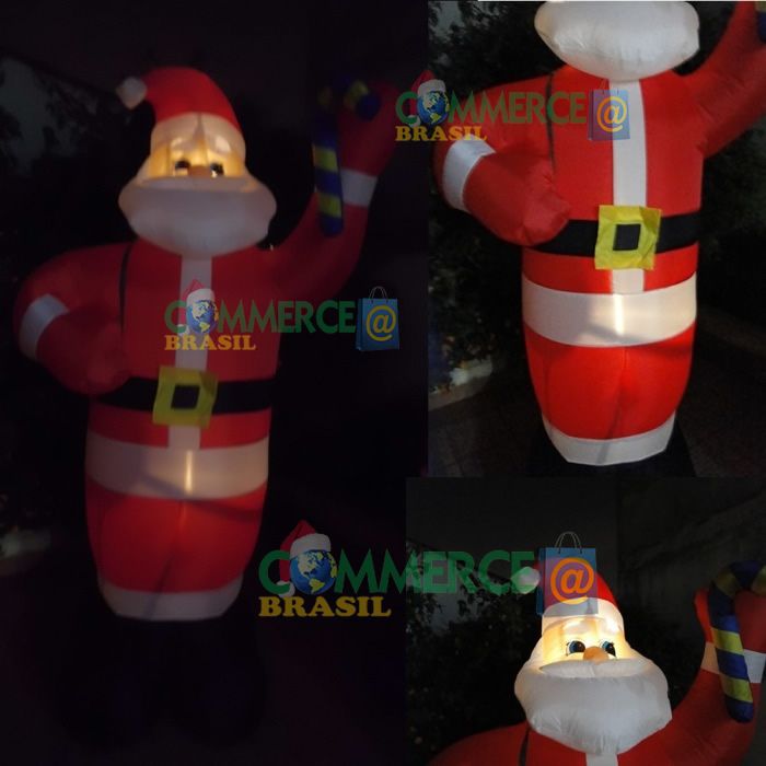 Papai Noel 2,40m Saco de Presente PW107 Inflável Iluminado