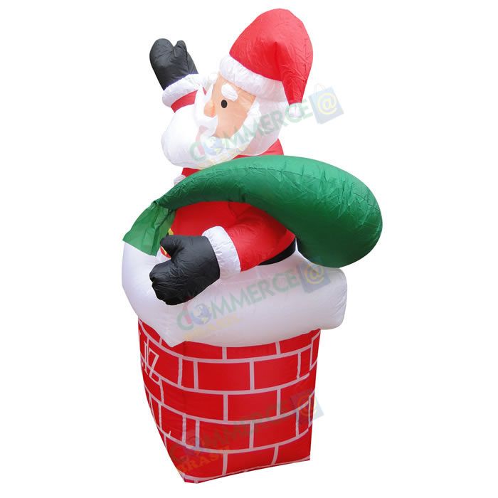Papai Noel na Chaminé Inflável 1,80m Iluminado 110 ou 220v - 1582 Papai Noel na Chaminé Inflável 1,80m Iluminado 110 ou 220v - 1582
