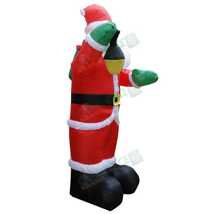 Papai Noel Inflável 1,80m Iluminado 110 ou 220v - 1585 Papai Noel Inflável 1,80m Iluminado 110 ou 220v - 1585