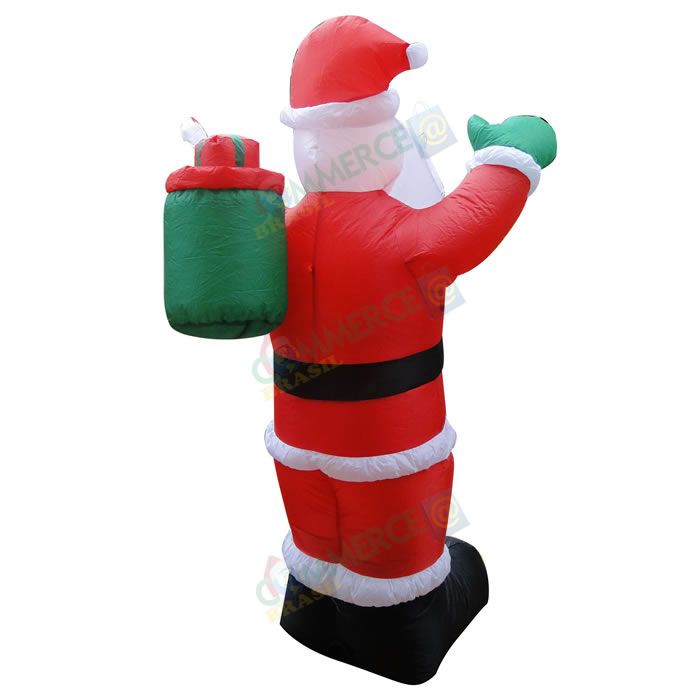 Papai Noel Inflável 1,80m Iluminado 110 ou 220v - 1585 Papai Noel Inflável 1,80m Iluminado 110 ou 220v - 1585