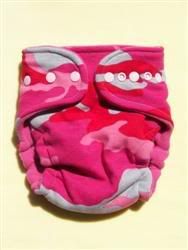Large Pink Camo Fitted Pocket diaper