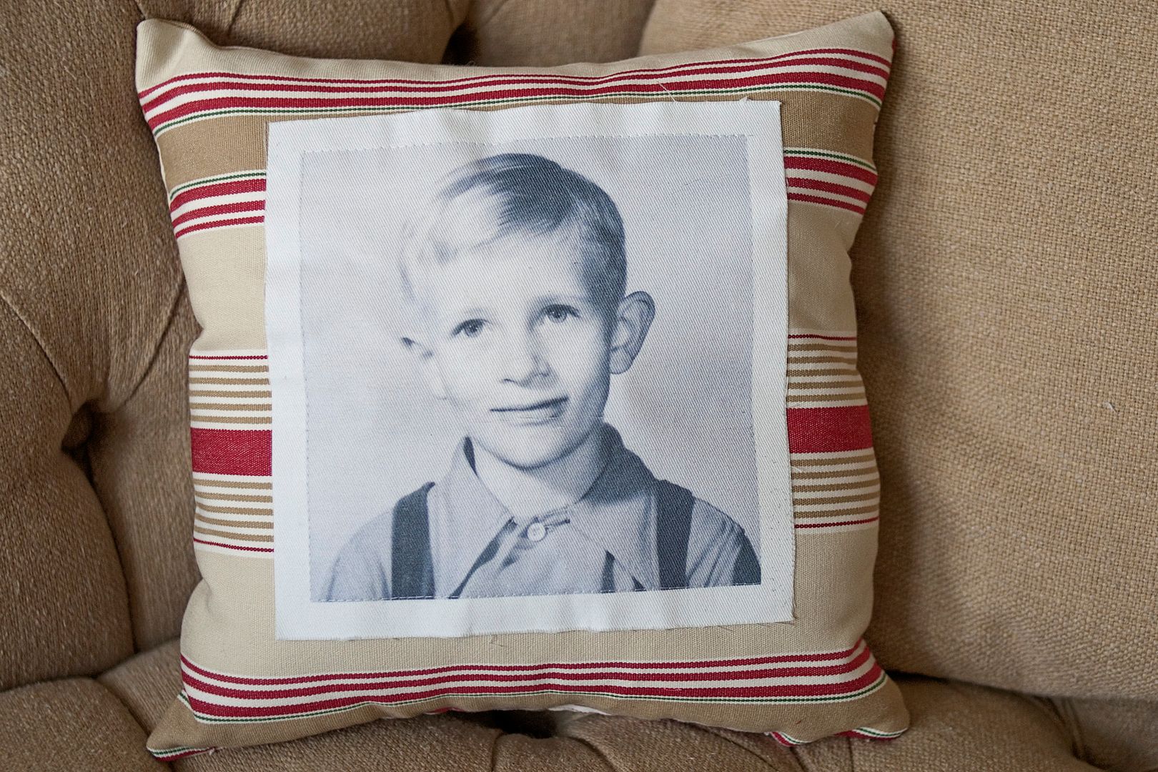 vintage photo pillow