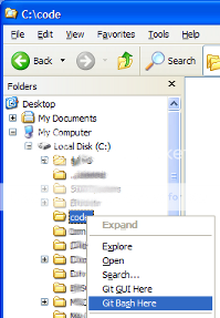Windows Explorer window showing the new menu options