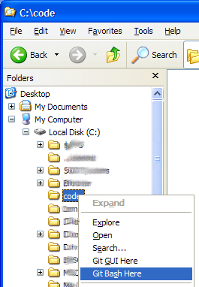 Windows Explorer window showing the new menu options