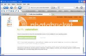 window showing option to verify Java installation