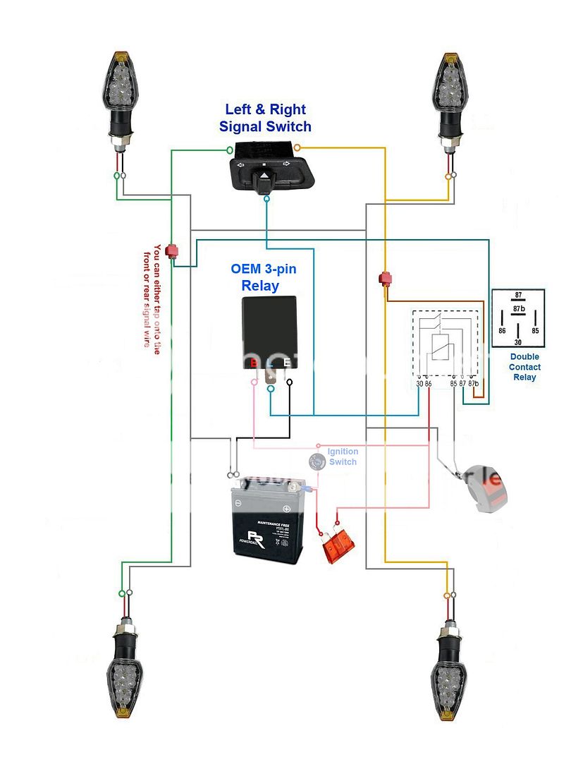 Motorcycle OEM or LED Indicators 4Way Flashers Hazard Relay Warning