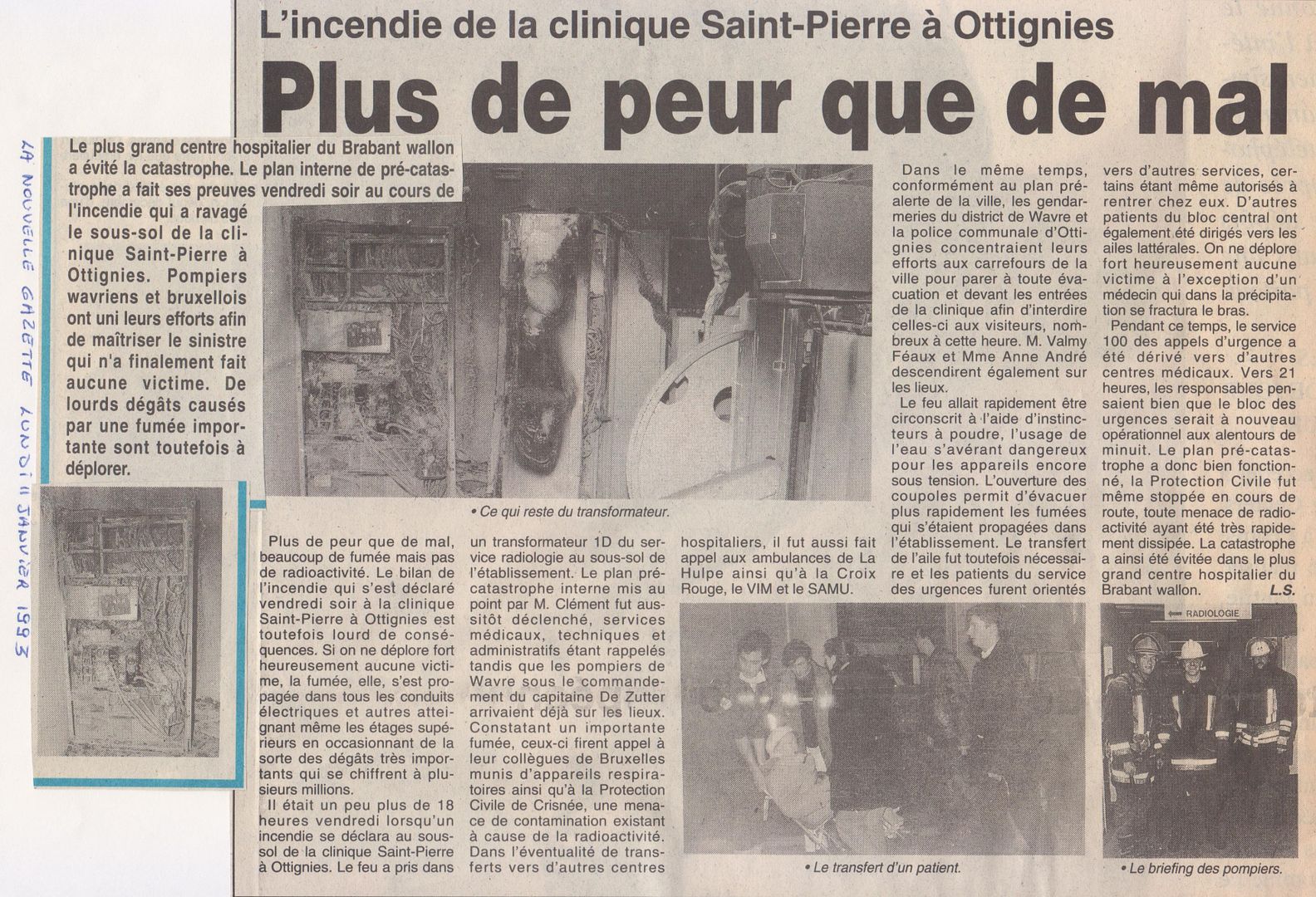 09 Janvier 1993 - Incendie Clinique Saint-Pierre Ottignies + photos Cliniquestpierre3